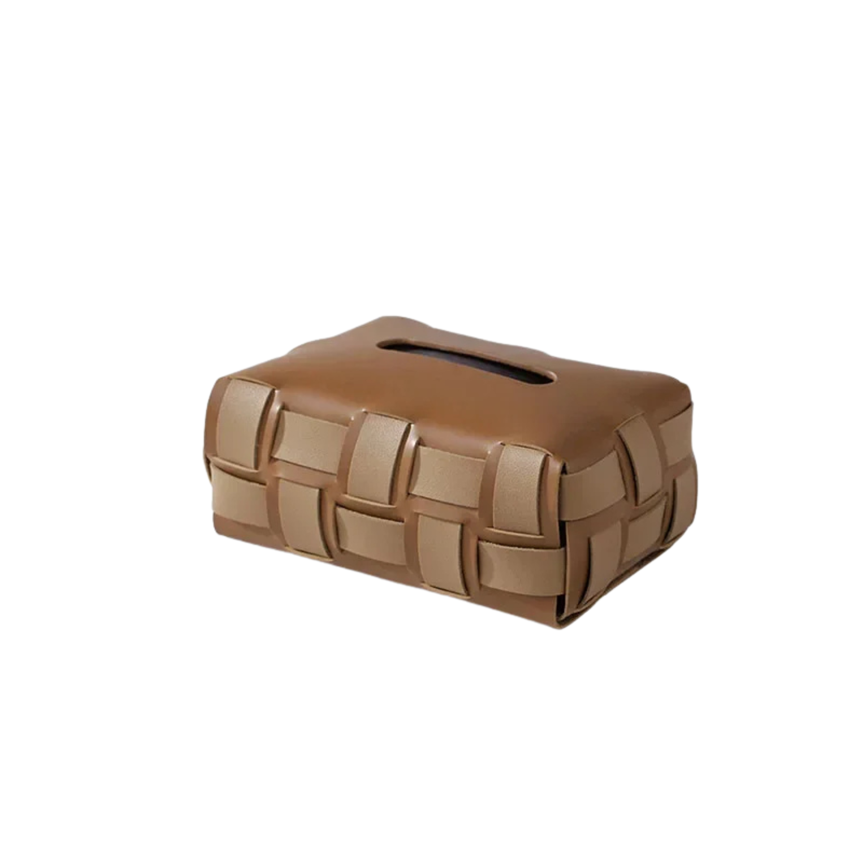 Elegant Faux Leather Tissue Box Cover – Minimalist Design with Snap Fastener