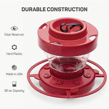 Hanging, bee-proof hummingbird water feeders with perch