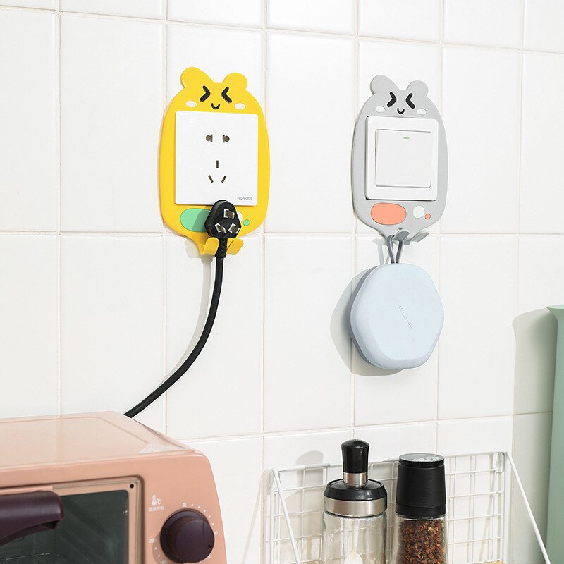 3D Luminous Cartoon Hook Sticker for Power Outlet