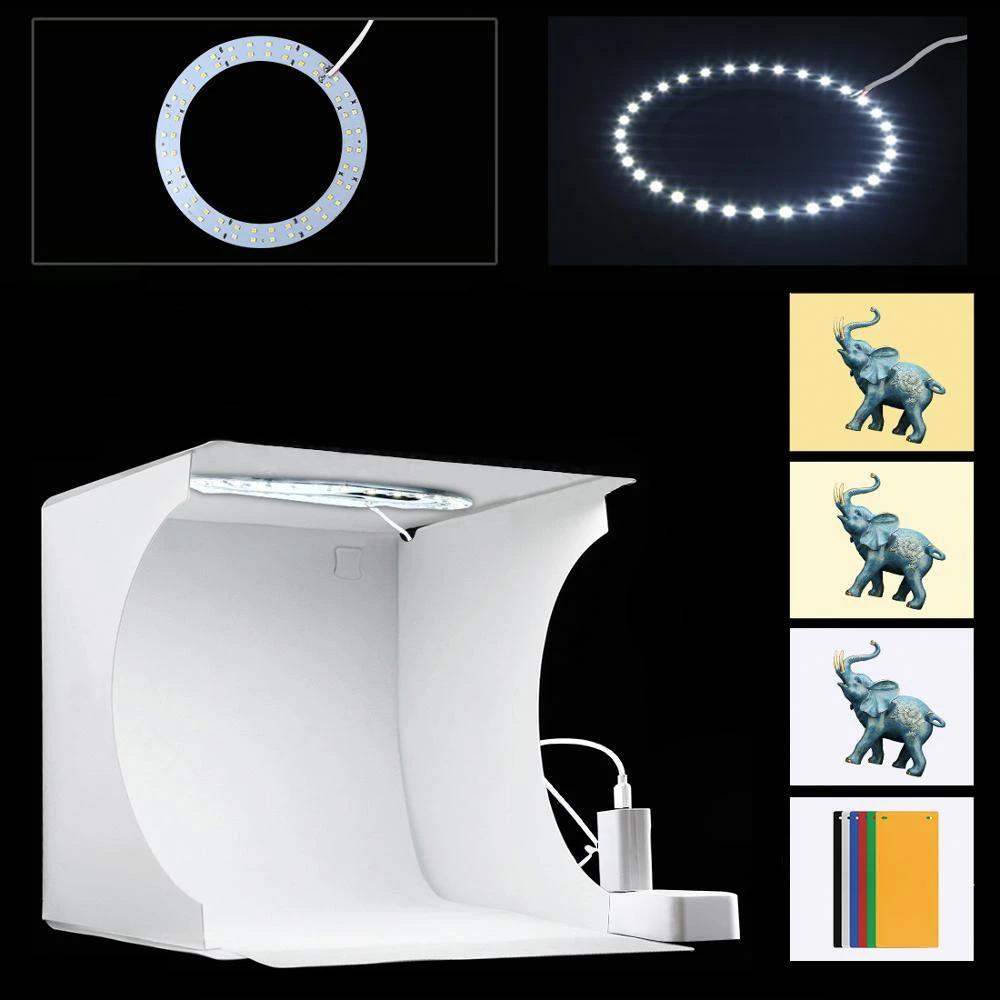 Mini Photo Studio "LumiCube" with LED Lighting and 6 Backdrops