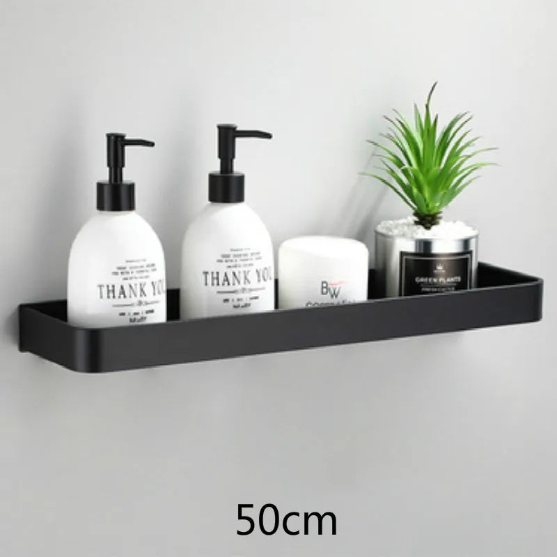 Black aluminum corner shelf without drilling - Voltyx