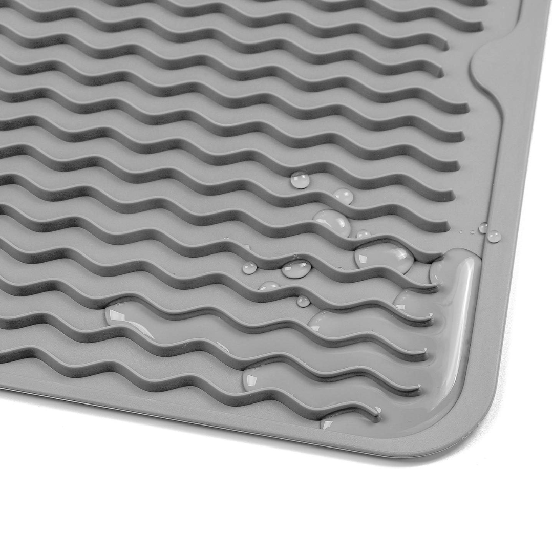 Heat Resistant Silicone Mat for Kitchen - Non-Slip Drying Mat and Drawer Liner