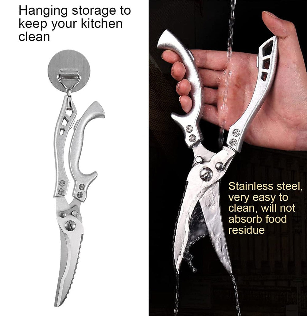 Powerful Stainless Steel Shears for Meat and Vegetables