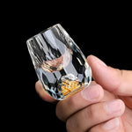Handmade Crystal Glasses with Gold Flakes – Set of 2 – For Whisky & Fine Spirits