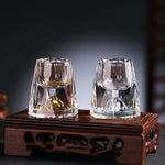 Handmade Crystal Glasses with Gold Flakes – Set of 2 – For Whisky & Fine Spirits
