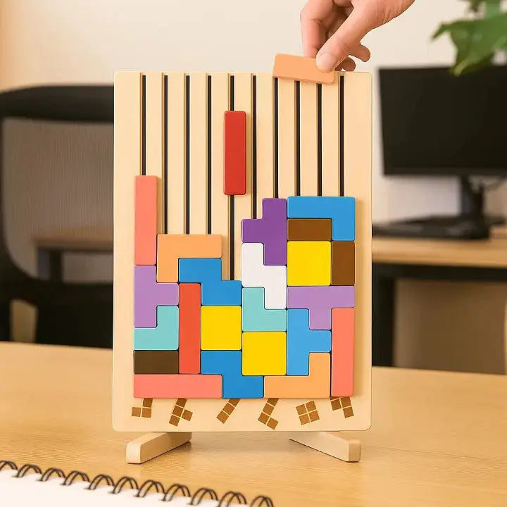 Holz-Tetris-Puzzle: Der perfekte Pausenfüller für deinen Arbeitsplatz