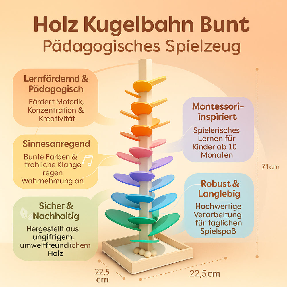 Bunte Holzbahn für Kinder – Spielerisches Lernen mit Spaß