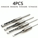 Precision Wood Drill Bits | Square Mortise Chisel Drill Bit Set for Wood | With Chip Removal