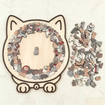 Relaxing Wooden Cat Puzzle