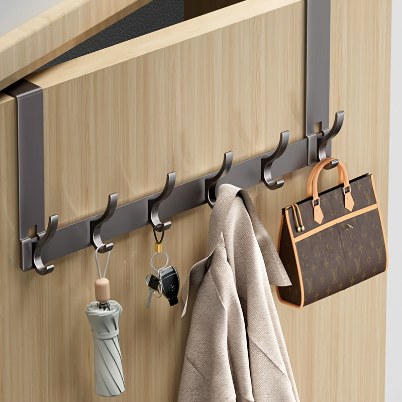 Practical Aluminum Door Hook – Elegant Over-the-Door Hanger for Jackets, Towels, and Bags – Tool-Free Installation
