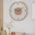 Elegant Wall Clock with Wood Accents – Silent Quartz Movement