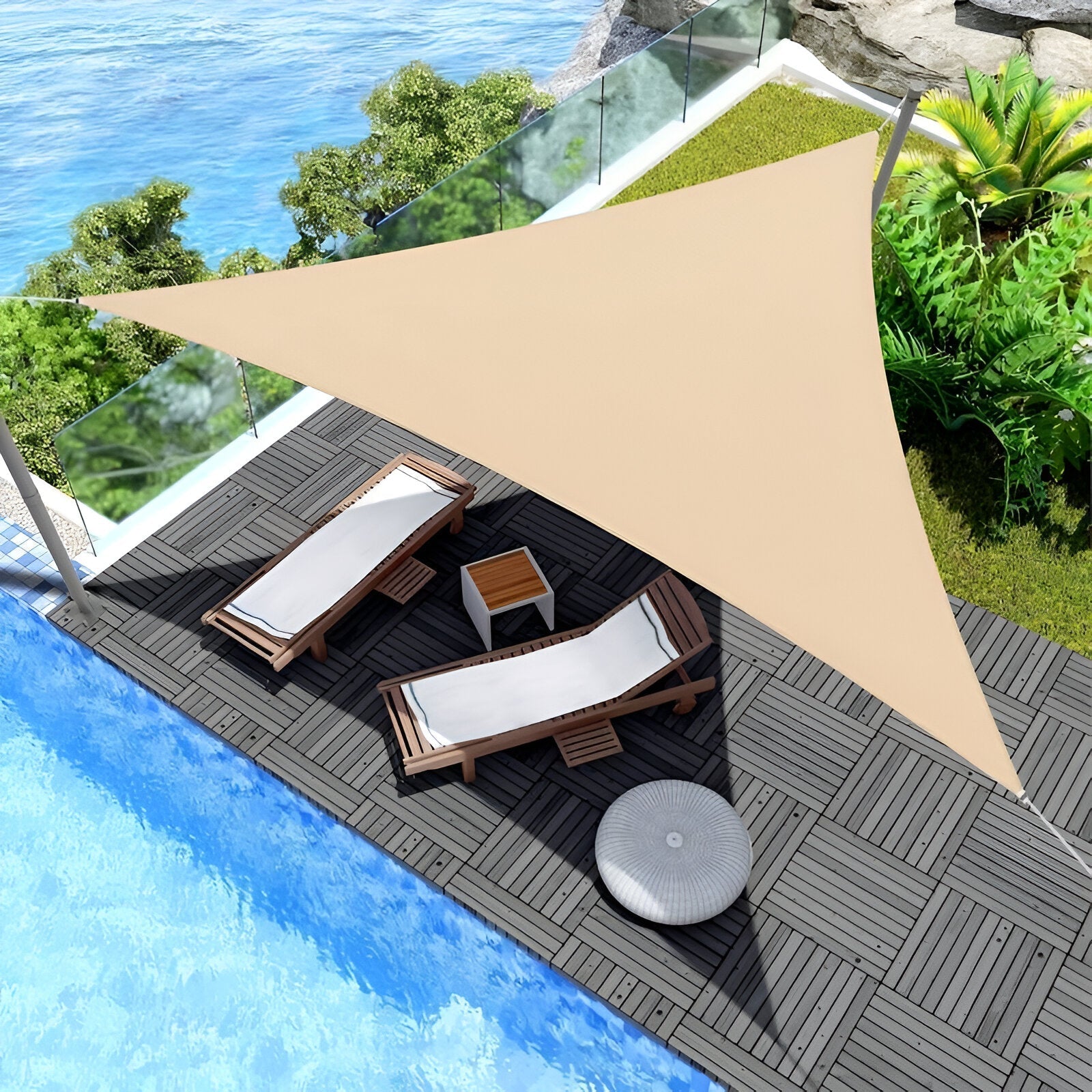 Triangular Sun Shade Sail – UV and Weather Resistant for Outdoor Use