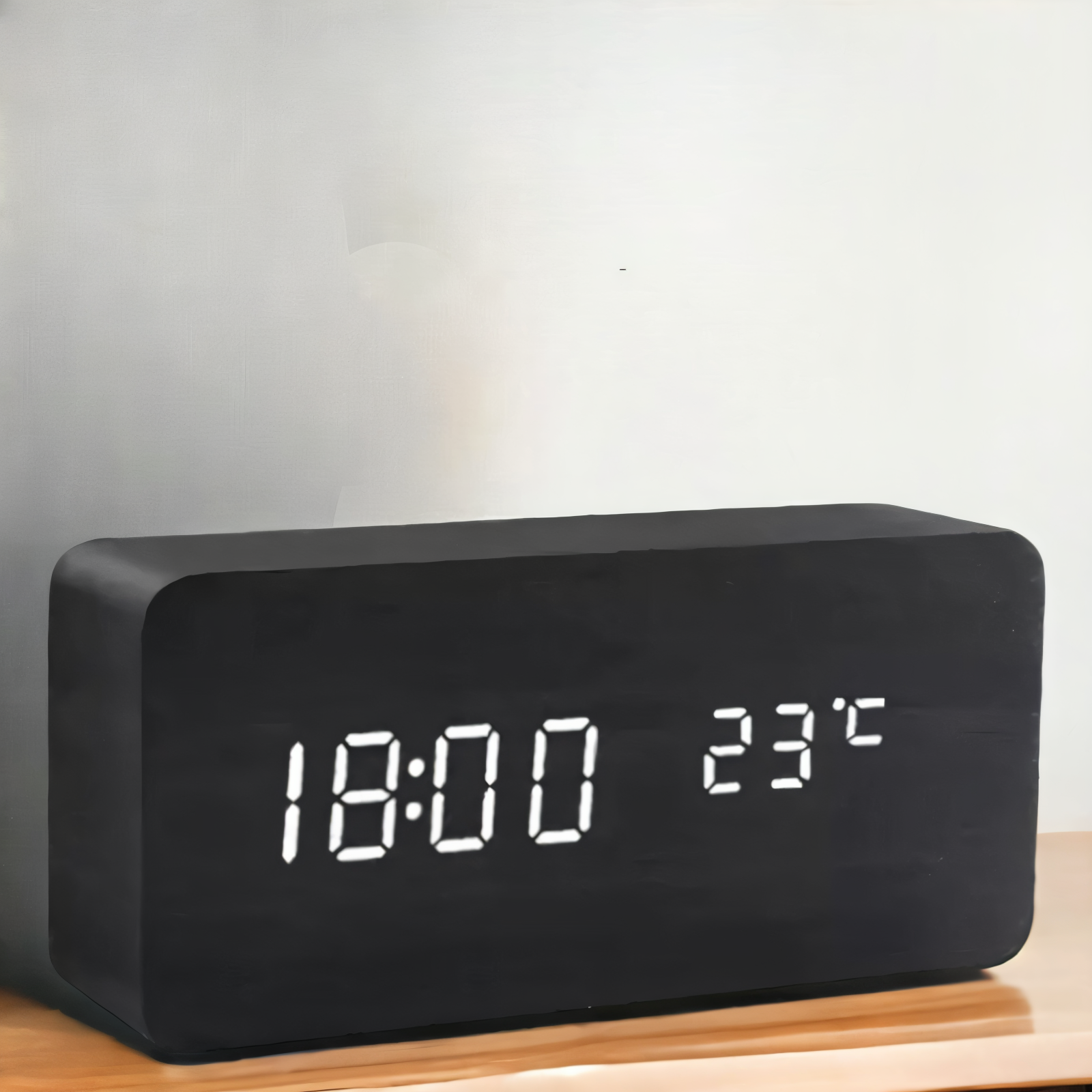 Elegante Holz LED Digitale Weckeruhr – Stilvoll, Anpassbar & Smart