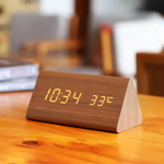 Elegante Holz LED Digitale Weckeruhr – Stilvoll, Anpassbar & Smart