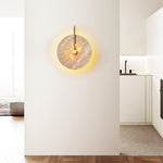 Wandlampe mit Gelbem Travertin-Schirm – Stilvolle Innenbeleuchtung