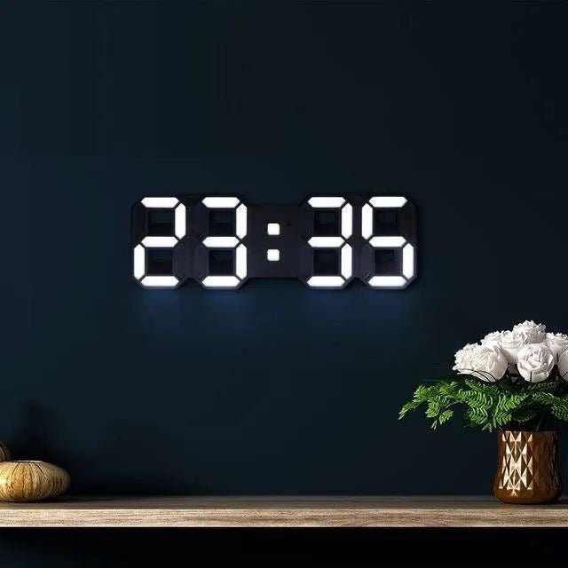Moderne 3D LED Wanduhr – Stilvolles Design mit dimmbarer Beleuchtung