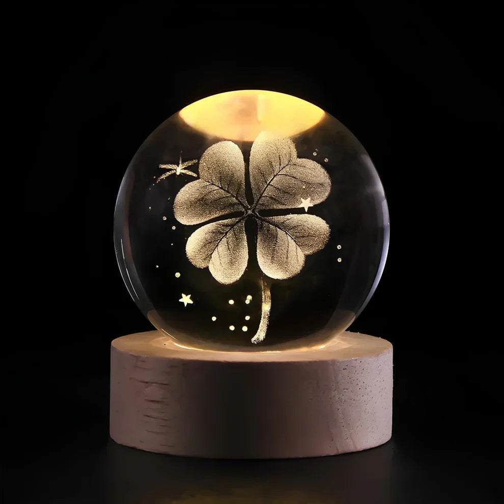 Elegant Crystal Ball Lamp with 3D Laser Art for a Relaxing Atmosphere