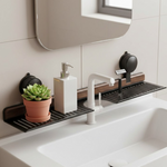 Elegant Wooden Shelf for Your Sink – Organized Without Drilling