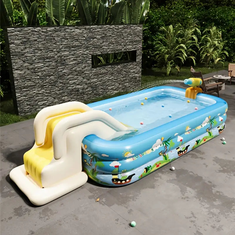 Aufblasbarer Rundpool mit Rutsche für Kinder