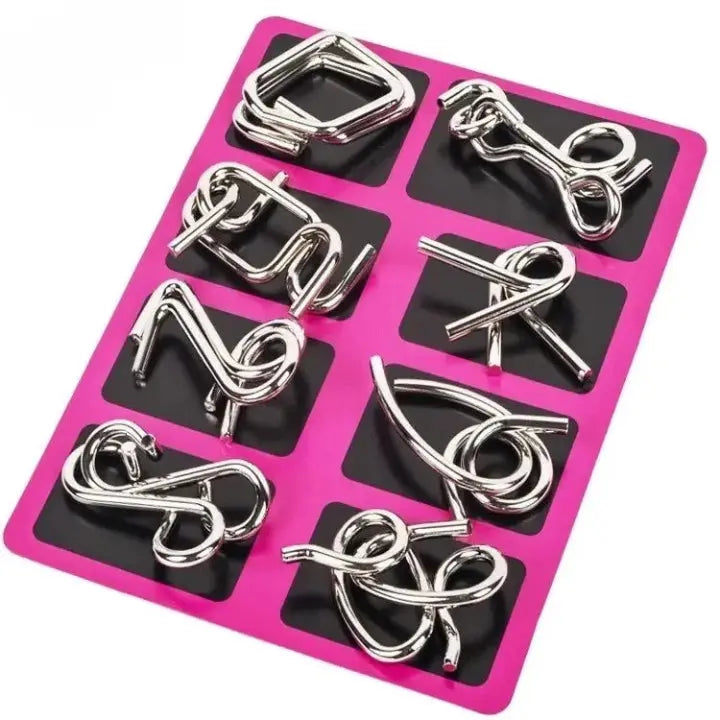 Fascinating Metal Puzzle Set – Ideal for Holidays and Game Nights, 8 Pieces