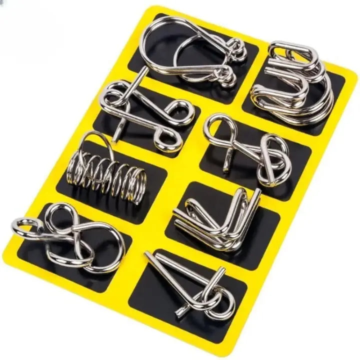 Fascinating Metal Puzzle Set – Ideal for Holidays and Game Nights, 8 Pieces