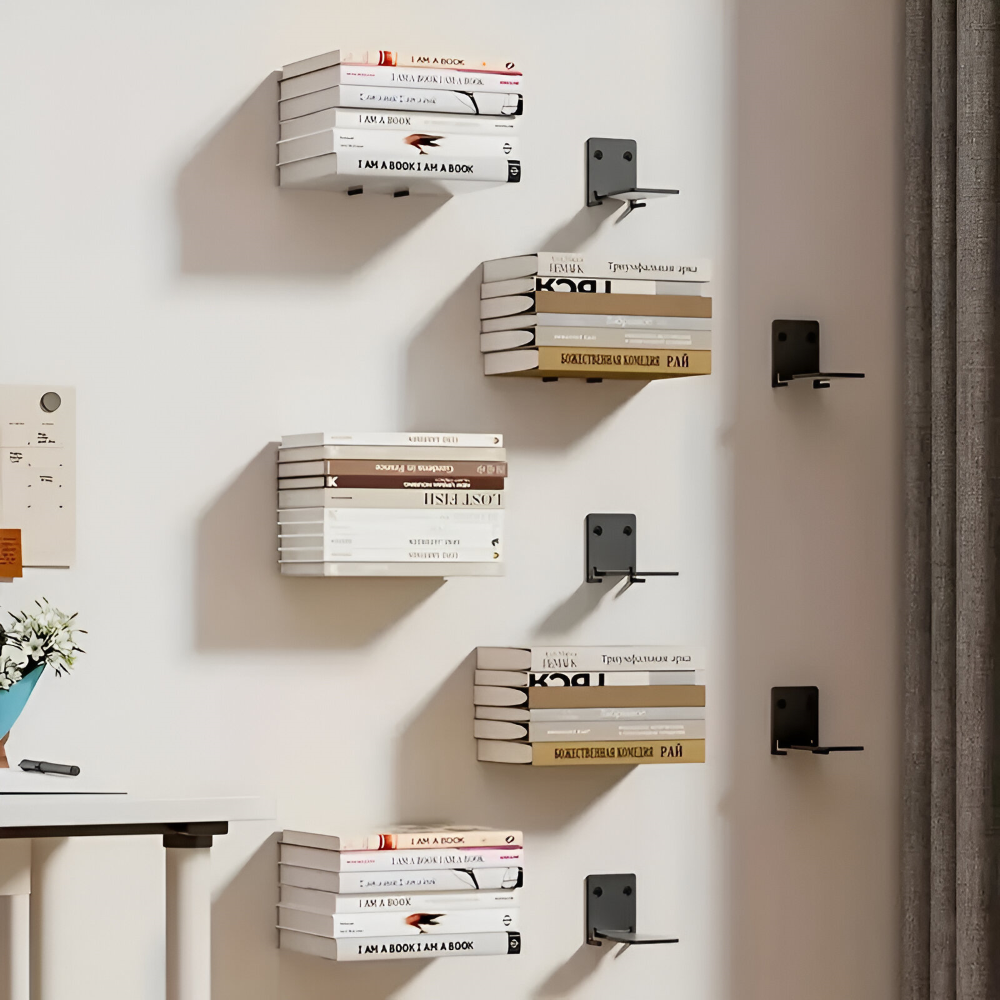 Schwebendes Bücherregal – Bücher Schwebend An Der Wand – 2er Set