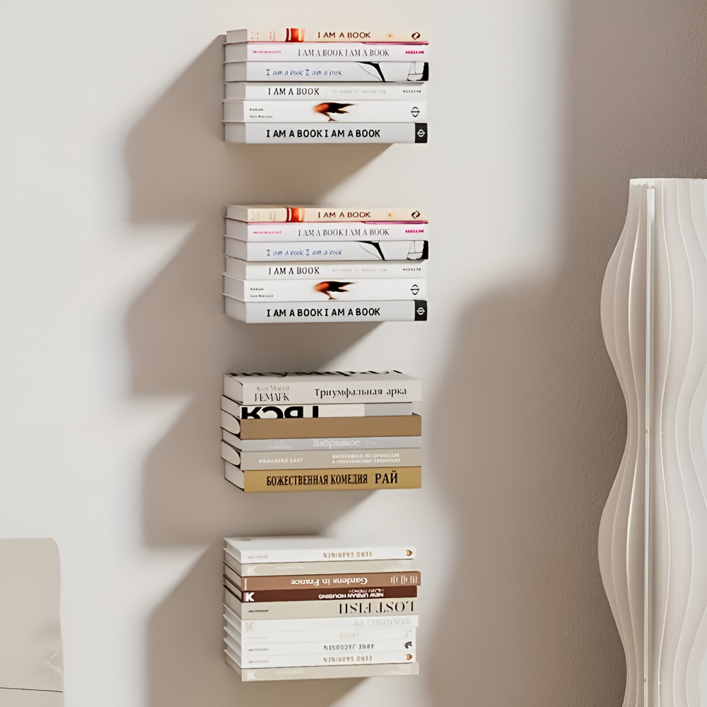 Schwebendes Bücherregal – Bücher Schwebend An Der Wand – 2er Set