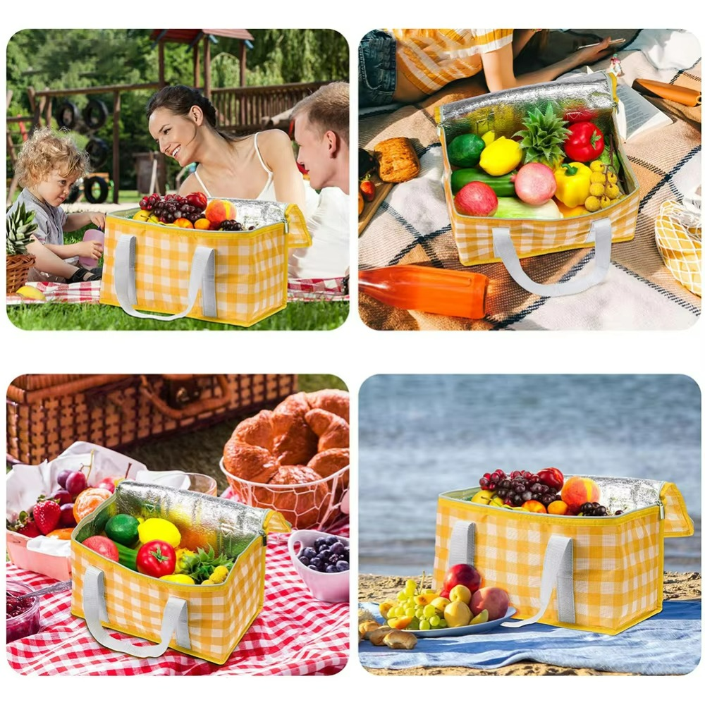 Stilvolle und isolierte Picknicktasche für frische Snacks