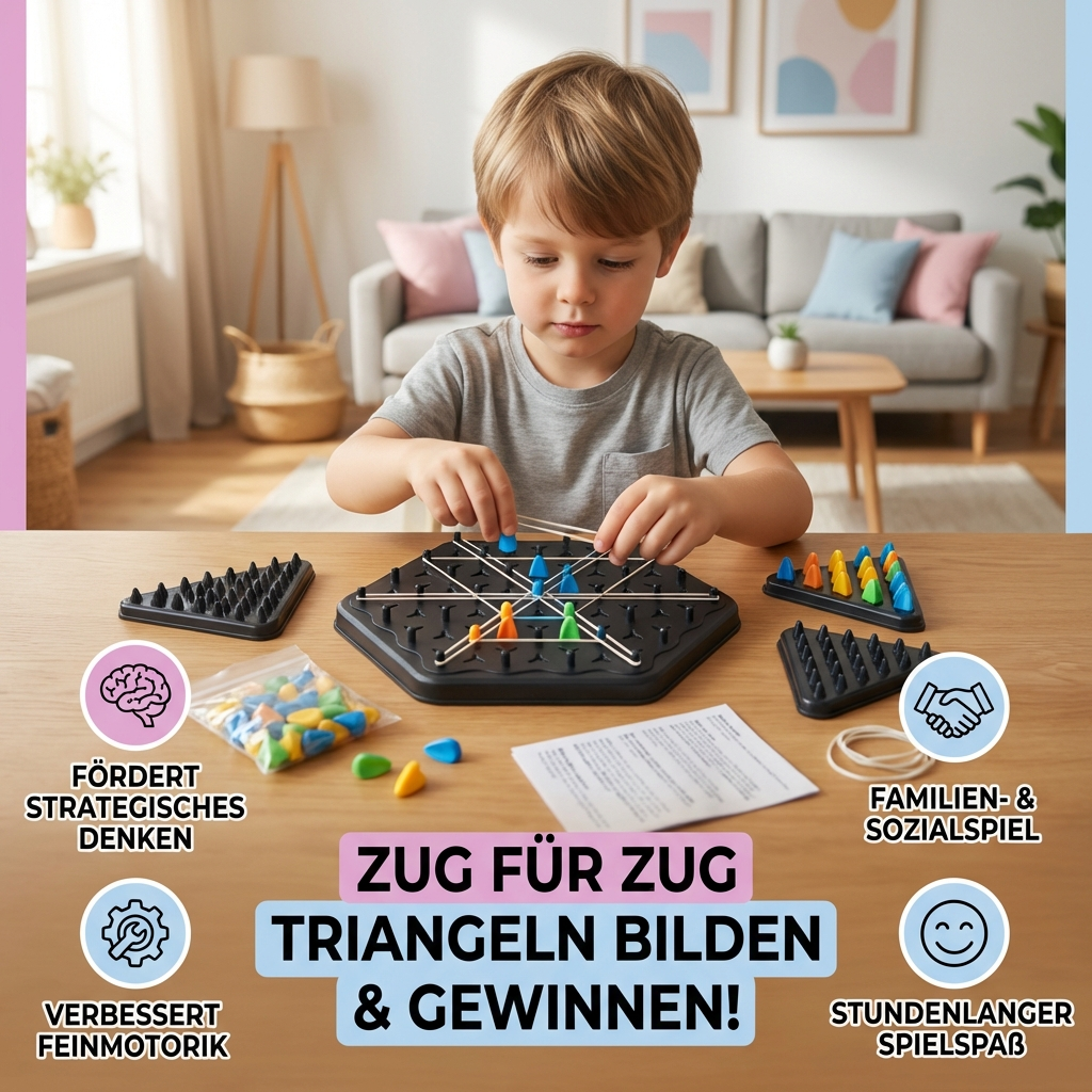 Family game with triangular rubber band for chess