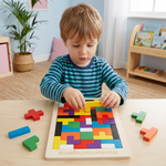 Montessori Learning Toy for Kids - Colorful Wooden Tangram Puzzle