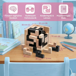 3D Wooden Cube Puzzle – Educational Brain Teaser for Children (54 Pieces)
