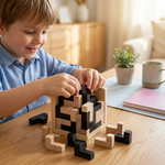 3D Wooden Cube Puzzle – Educational Brain Teaser for Children (54 Pieces)