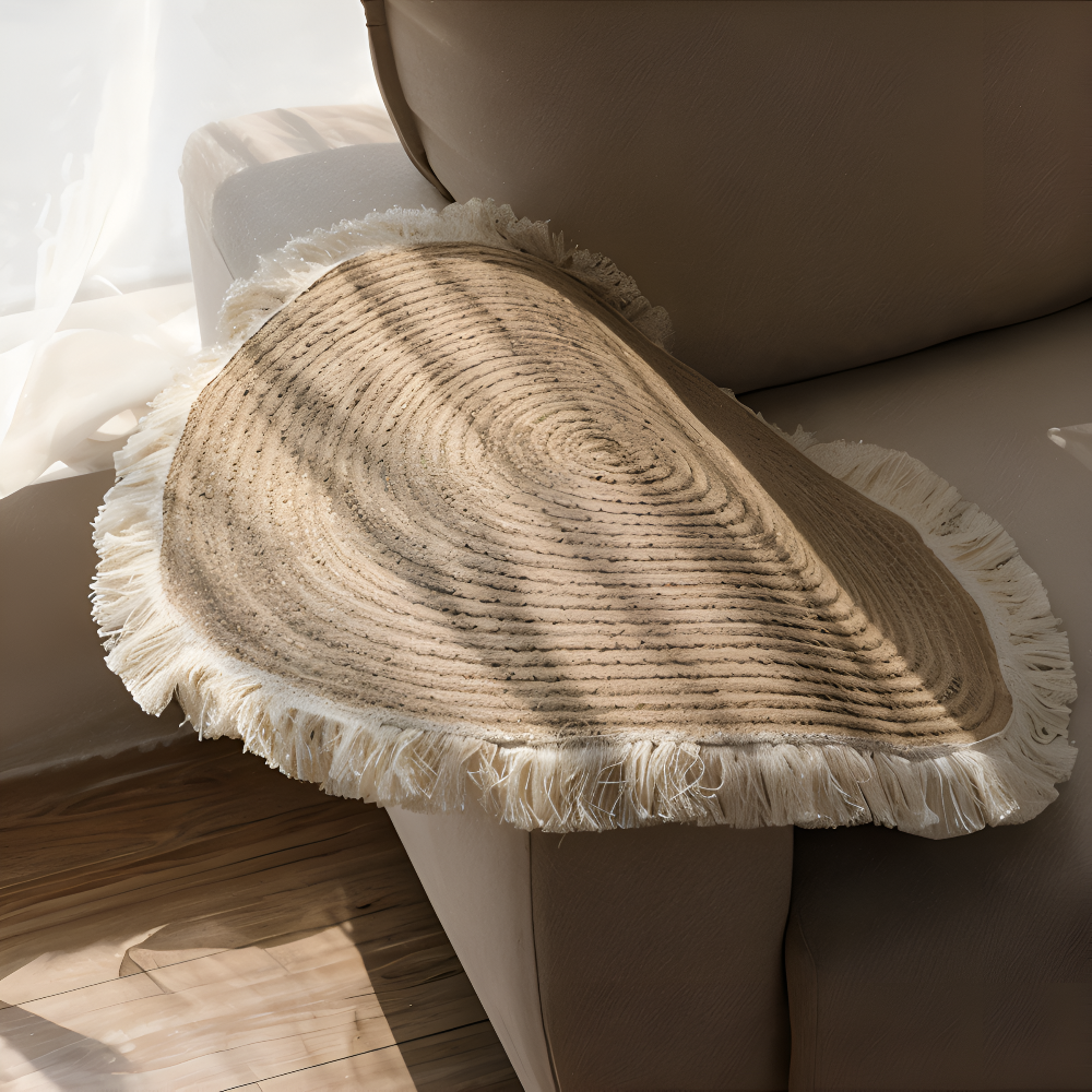 Runder Teppich im japanischen Stil – Weich und Waschbar mit Antirutsch-Design