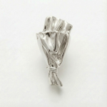 Elegant brooch with mini vase for fresh flowers