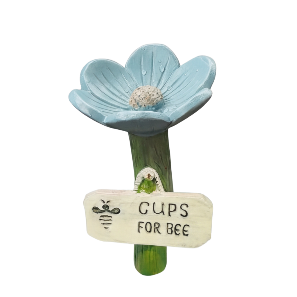 Flowering Drinking Vessel for Bees and Butterflies – Hand-decorated for Your Garden