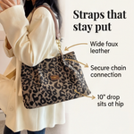 Elegant leopard print pouches with gold chain