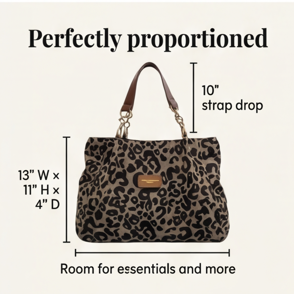 Elegant leopard print pouches with gold chain