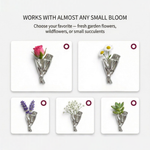 Elegant brooch with mini vase for fresh flowers