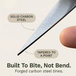 Carbon steel weeding rake with pointed tines