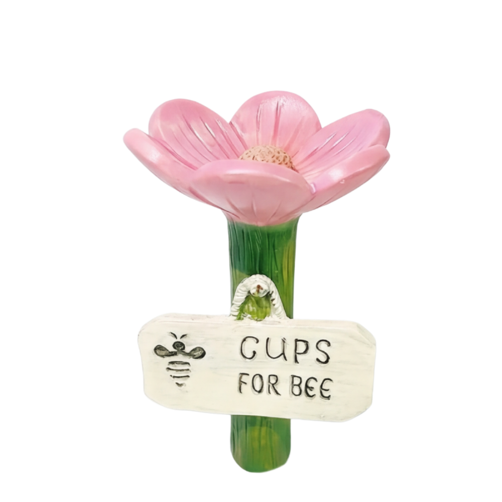 Flowering Drinking Vessel for Bees and Butterflies – Hand-decorated for Your Garden