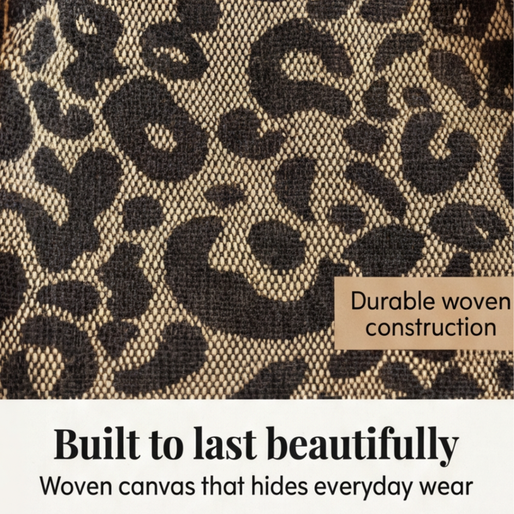Elegant leopard print pouches with gold chain