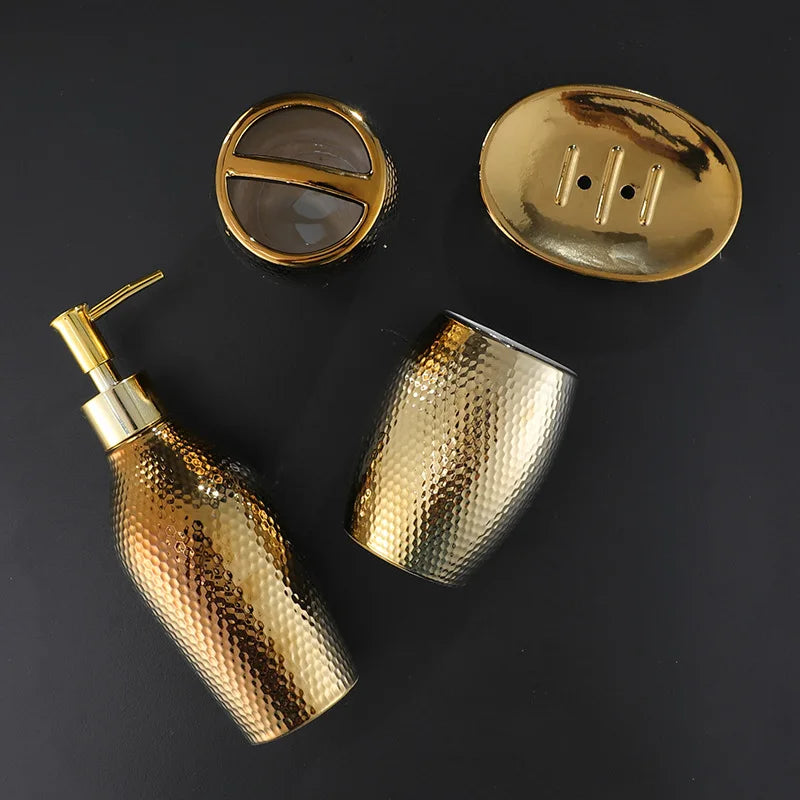 Stilvolles 5-teiliges Badezimmer-Accessoire-Set aus Keramik