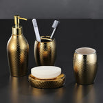 Stilvolles 5-teiliges Badezimmer-Accessoire-Set aus Keramik