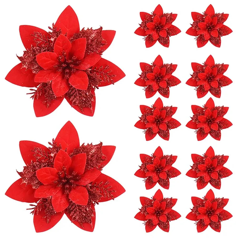 Christmas Flowers – Luxury Artificial Flowers in Red, Pink and Gold for Festive Decoration
