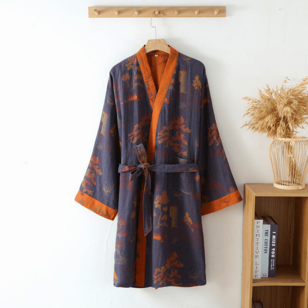 Light Kimono Bathrobe | Unisex Retro Style | Breathable & Comfortable | Wellness Enjoyment