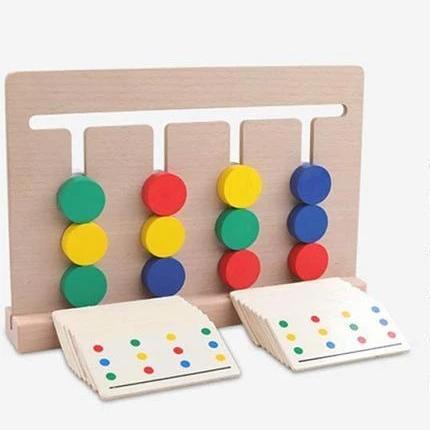 KinderLuxe - Lehrreiches Holzspiel mit vier Farben im Montessori-Stil