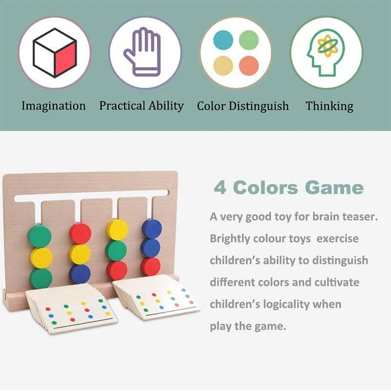 KinderLuxe - Lehrreiches Holzspiel mit vier Farben im Montessori-Stil