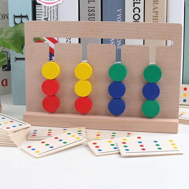 KinderLuxe - Lehrreiches Holzspiel mit vier Farben im Montessori-Stil