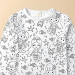 Kids' Cotton Pajama Set for Christmas Coloring