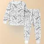 Kids' Cotton Pajama Set for Christmas Coloring